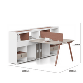 Pioneer2-E Metal Frame Office Desk Workstation with Side Return Partition Cabinet